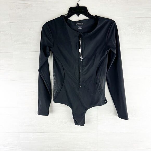 Issa de' Mar Makena Black Mesh Side Zip Front Surf Suit - Picture 4 of 9